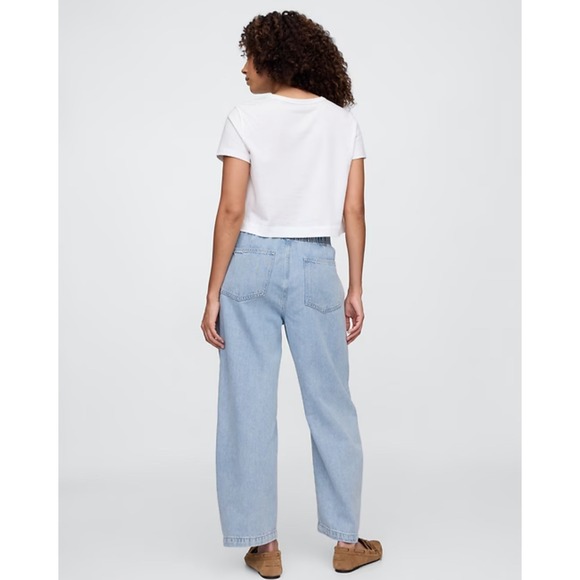 GAP Light Blue Wide-Leg Drawstring Jeans - Picture 3 of 11